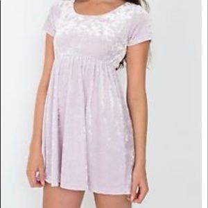 American Apparel pink crushed velvet baby doll